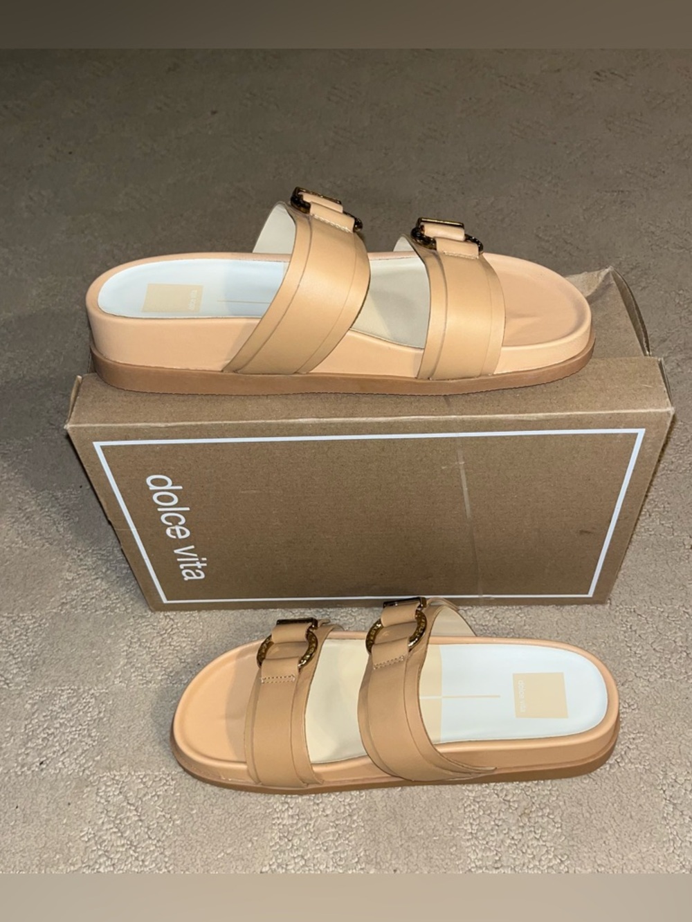 Dolce Vita Soya Platform Sandals Light Tan Leather Women’s Size 8.5 - Picture 4 of 16
